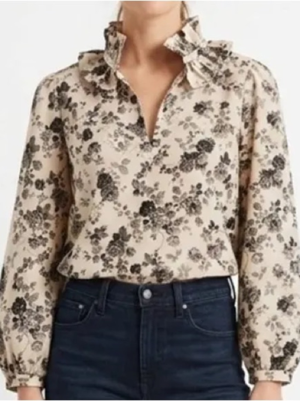 TUCKERNUCK Faded Roses Bouvier Blouse Size Medium